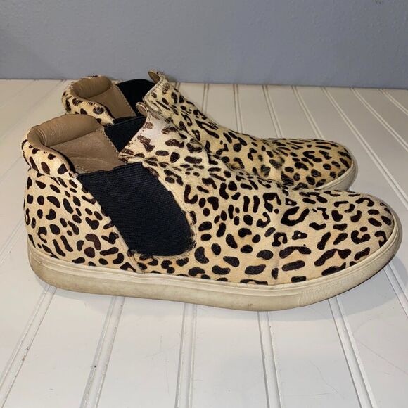 Coconuts by Matisse Leopard Calf Hair Hi Top Sneakers Women's 9.5 Animal Print - Picture 8 of 12